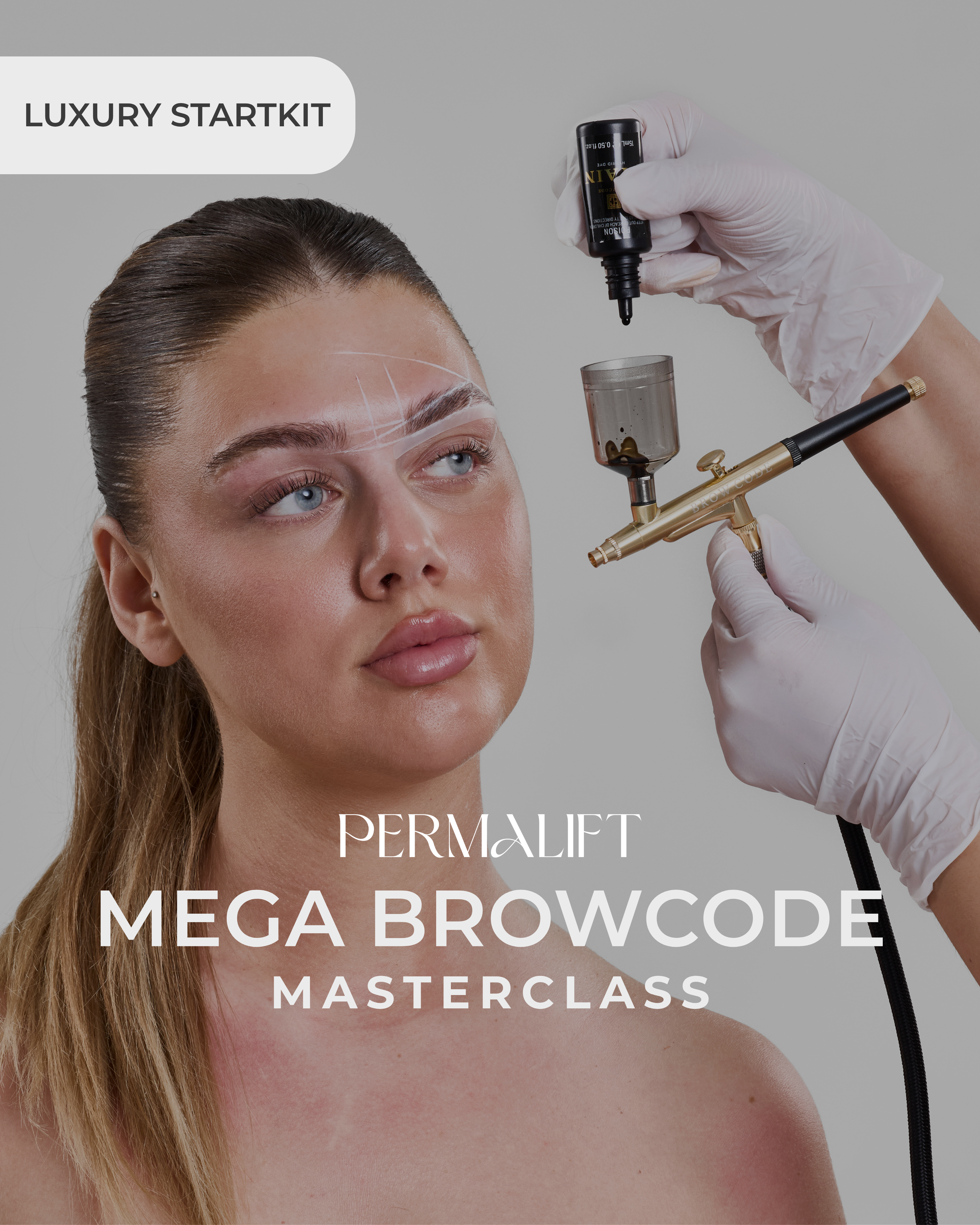 MEGA BROW CODE KURS - HYBRIDFÄRGNING MED AIRBRUSHTEKNIK + BRYNMAPPING + BRYNVAXNING