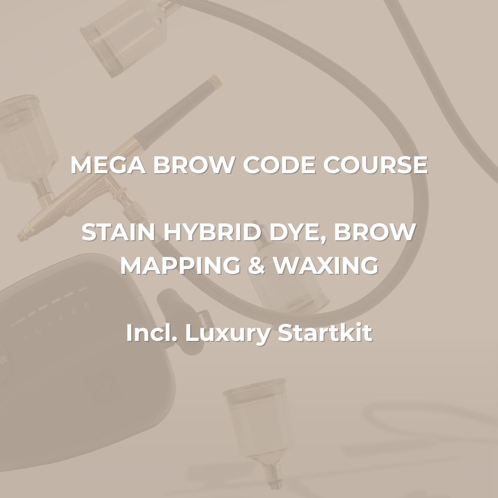 Training Brow Code - Stain Hybrid Dye, Brow Mapping & Brow Waxing l Including MEGA STARTKIT l